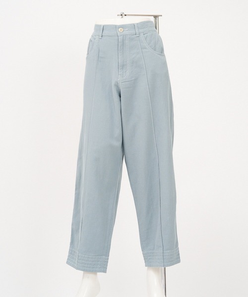 AS KNOW AS de base(アズノゥアズドゥバズ)の「綿麻おつまみステッチパンツ(その他パンツ・レディース・ブルー/グリーン/スミクロ・FREE)」の7枚目の写真