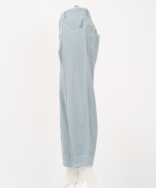 AS KNOW AS de base(アズノゥアズドゥバズ)の「綿麻おつまみステッチパンツ(その他パンツ・レディース・ブルー/グリーン/スミクロ・FREE)」の4枚目の写真