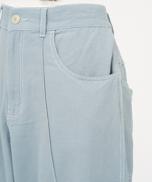 AS KNOW AS de base(アズノゥアズドゥバズ)の「綿麻おつまみステッチパンツ(その他パンツ・レディース・ブルー/グリーン/スミクロ・FREE)」の11枚目の写真