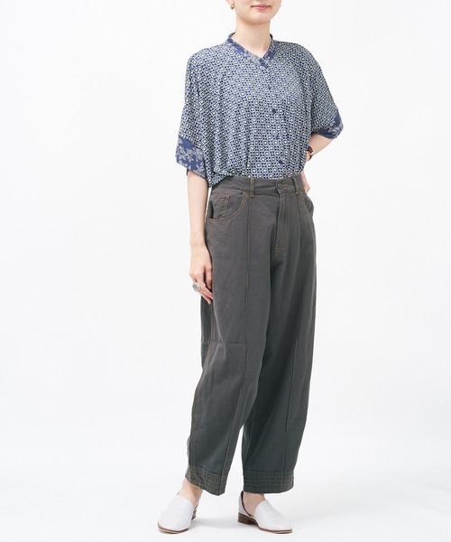 AS KNOW AS de base(アズノゥアズドゥバズ)の「綿麻おつまみステッチパンツ(その他パンツ・レディース・ブルー/グリーン/スミクロ・FREE)」の20枚目の写真