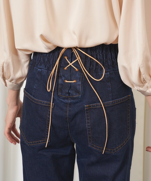 MIIA(ミーア)の「バックレースアップデニムパンツ(デニムパンツ・レディース・インディゴブルー/ブラック/グレー・FREE)」の18枚目の写真