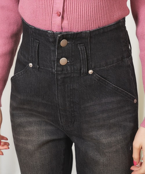 MIIA(ミーア)の「バックレースアップデニムパンツ(デニムパンツ・レディース・インディゴブルー/ブラック/グレー・FREE)」の16枚目の写真