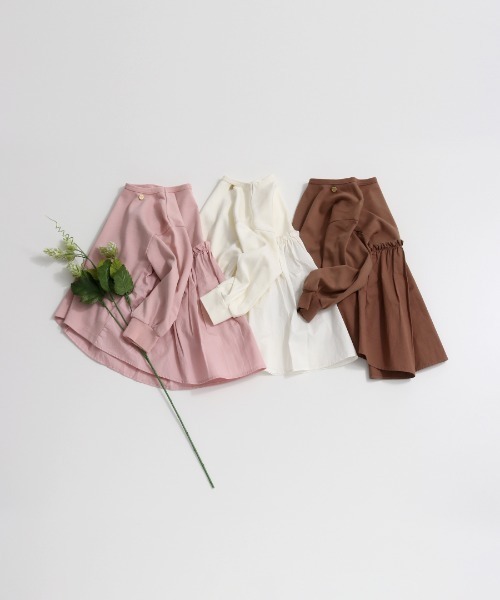 MAKE YOUR DAY（メイクユアデイ）の「後ろフリル無地長袖Tシャツ■80～140cm（Tシャツ/カットソー・キッズ・ピンク/ブラウン/アイボリー・110/100/120/80/90/140/130）」の3枚目の写真