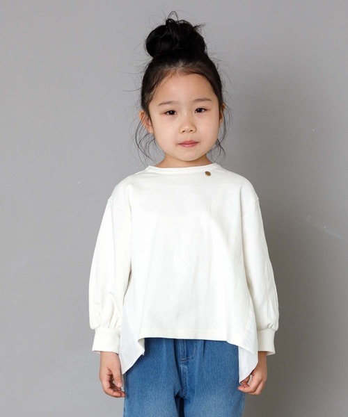 MAKE YOUR DAY（メイクユアデイ）の「後ろフリル無地長袖Tシャツ■80～140cm（Tシャツ/カットソー・キッズ・ピンク/ブラウン/アイボリー・110/100/120/80/90/140/130）」の7枚目の写真