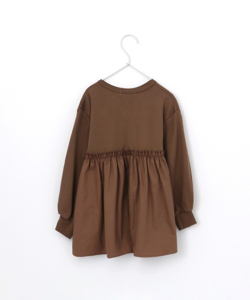 MAKE YOUR DAY（メイクユアデイ）の「後ろフリル無地長袖Tシャツ■80～140cm（Tシャツ/カットソー・キッズ・ピンク/ブラウン/アイボリー・110/100/120/80/90/140/130）」の8枚目の写真