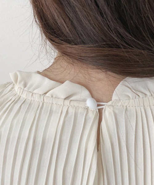 Lea sienna(リーシェンナ)の「シフォンプリーツミディ丈ワンピース(ワンピース・レディース・ブラック/オフホワイト・M/S/L/XL)」の18枚目の写真