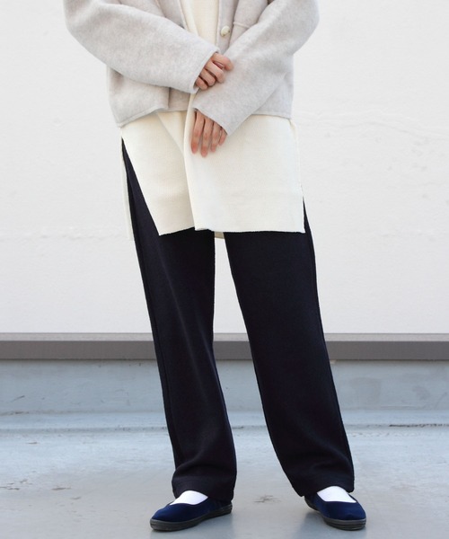 ORCIVAL（オーシバル）の「ORCIVAL/オーシバル　ウールジャージーパンツ　WOOL BOUCLE JERSEY JERSEY PANTS ＃OR-E0018WBJ（その他パンツ・レディース・ネイビー/グレー・1）」の12枚目の写真