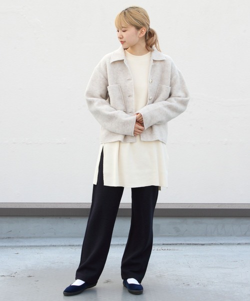 ORCIVAL（オーシバル）の「ORCIVAL/オーシバル　ウールジャージーパンツ　WOOL BOUCLE JERSEY JERSEY PANTS ＃OR-E0018WBJ（その他パンツ・レディース・ネイビー/グレー・1）」の15枚目の写真