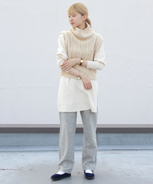 ORCIVAL（オーシバル）の「ORCIVAL/オーシバル　ウールジャージーパンツ　WOOL BOUCLE JERSEY JERSEY PANTS ＃OR-E0018WBJ（その他パンツ・レディース・ネイビー/グレー・1）」の22枚目の写真