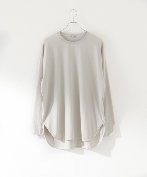 JOURNAL STANDARD relume（ジャーナルスタンダード　レリューム）の「レイヤードロングスリーブシャツ[無地T/オーバーサイズ][ユニセックス対応]（Tシャツ/カットソー・メンズ・ホワイト/グレー/ブラウン/ベージュ/グリーン・SMALL/MEDIUM/LARGE）」の4枚目の写真
