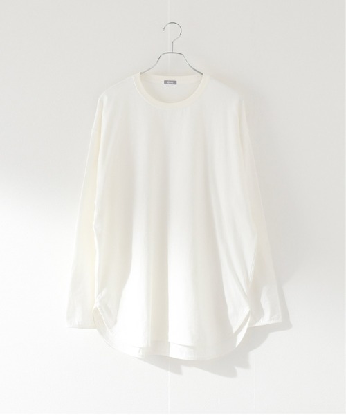 JOURNAL STANDARD relume（ジャーナルスタンダード　レリューム）の「レイヤードロングスリーブシャツ[無地T/オーバーサイズ][ユニセックス対応]（Tシャツ/カットソー・メンズ・ホワイト/グレー/ブラウン/ベージュ/グリーン・SMALL/MEDIUM/LARGE）」の2枚目の写真