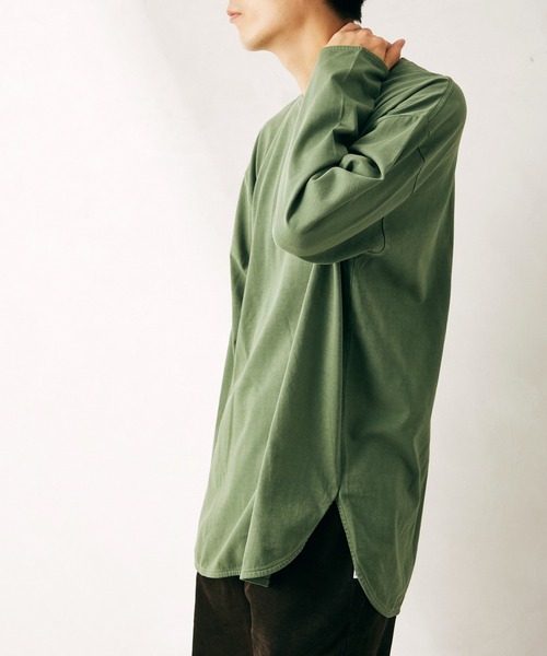 JOURNAL STANDARD relume（ジャーナルスタンダード　レリューム）の「レイヤードロングスリーブシャツ[無地T/オーバーサイズ][ユニセックス対応]（Tシャツ/カットソー・メンズ・ホワイト/グレー/ブラウン/ベージュ/グリーン・SMALL/MEDIUM/LARGE）」の5枚目の写真