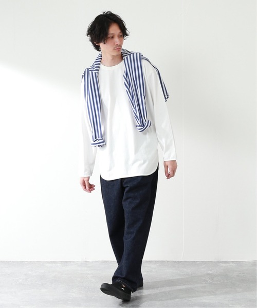 JOURNAL STANDARD relume（ジャーナルスタンダード　レリューム）の「レイヤードロングスリーブシャツ[無地T/オーバーサイズ][ユニセックス対応]（Tシャツ/カットソー・メンズ・ホワイト/グレー/ブラウン/ベージュ/グリーン・SMALL/MEDIUM/LARGE）」の6枚目の写真