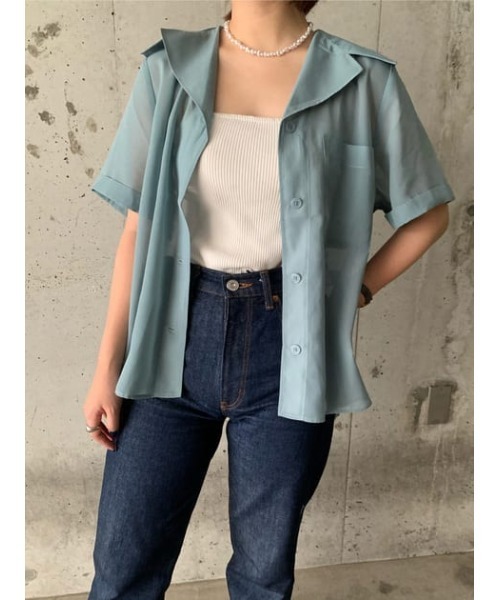 MOUSSY（マウジー）の「SAILOR COLLAR SHEER シャツ（シャツ/ブラウス 