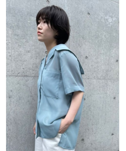 MOUSSY（マウジー）の「SAILOR COLLAR SHEER シャツ（シャツ/ブラウス 