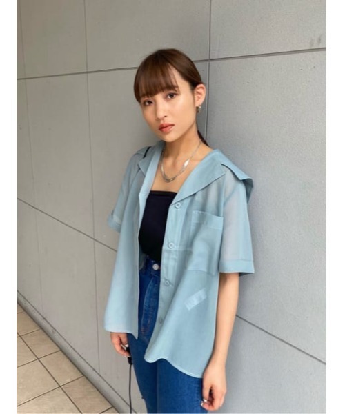 MOUSSY（マウジー）の「SAILOR COLLAR SHEER シャツ（シャツ/ブラウス 
