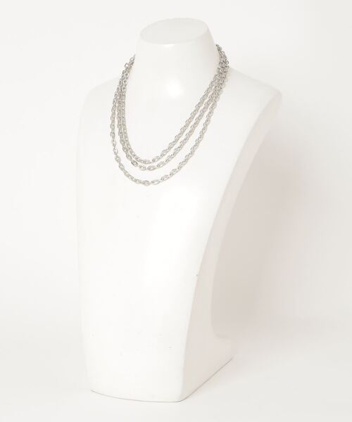 Figments（フィグメンツ）の「トリプルチェーンネックレス（ネックレス・レディース・シルバー・FREE）」の4枚目の写真