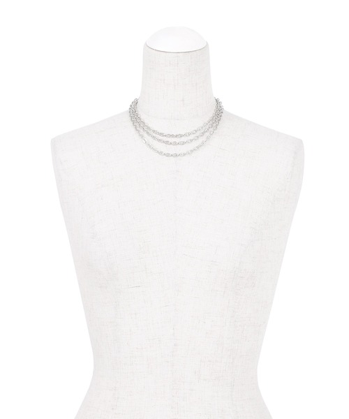 Figments（フィグメンツ）の「トリプルチェーンネックレス（ネックレス・レディース・シルバー・FREE）」の5枚目の写真