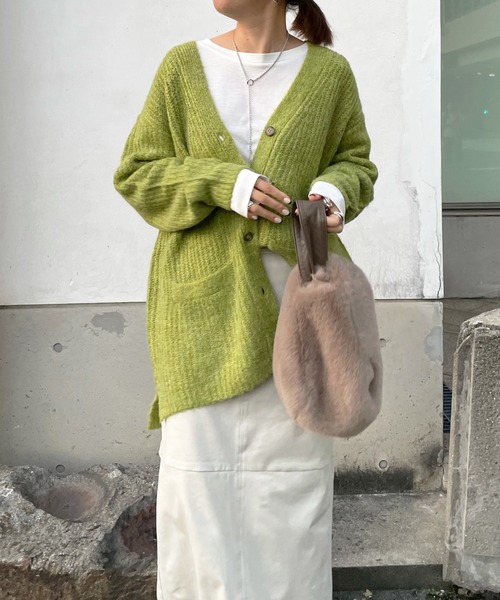 DOUDOU ドゥドゥ　カーディガン　グリーン DouDou（ドゥドゥ）｜カーディガン/ボレロ（グリーン系）一覧 - WEAR