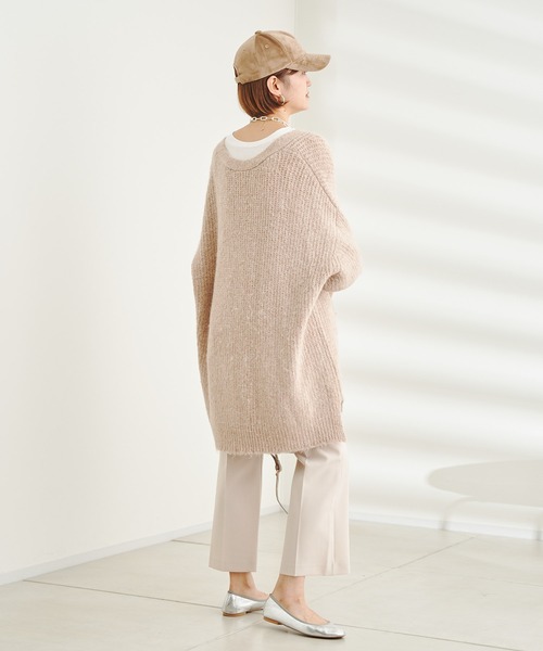 DouDou（ドゥドゥ）の「【WEB限定】Vネック畦カーディガン（カーディガン/ボレロ・レディース・ブルー/グリーン/ライトベージュ・FREE）」の17枚目の写真