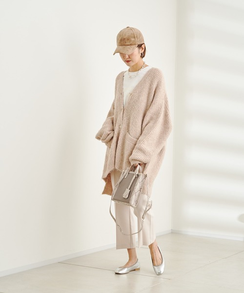 DouDou（ドゥドゥ）の「【WEB限定】Vネック畦カーディガン（カーディガン/ボレロ・レディース・ブルー/グリーン/ライトベージュ・FREE）」の19枚目の写真