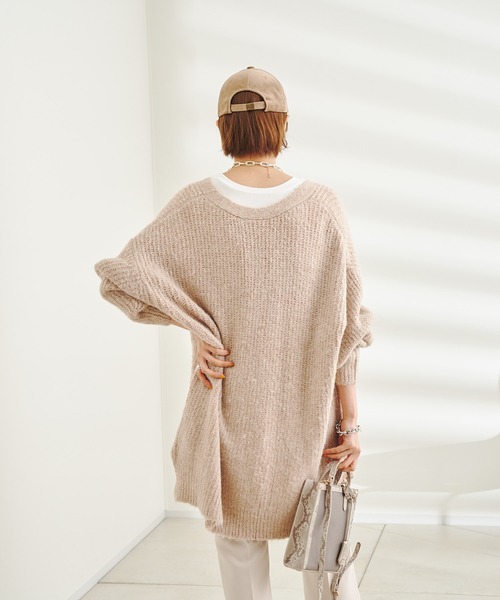 DouDou（ドゥドゥ）の「【WEB限定】Vネック畦カーディガン（カーディガン/ボレロ・レディース・ブルー/グリーン/ライトベージュ・FREE）」の22枚目の写真