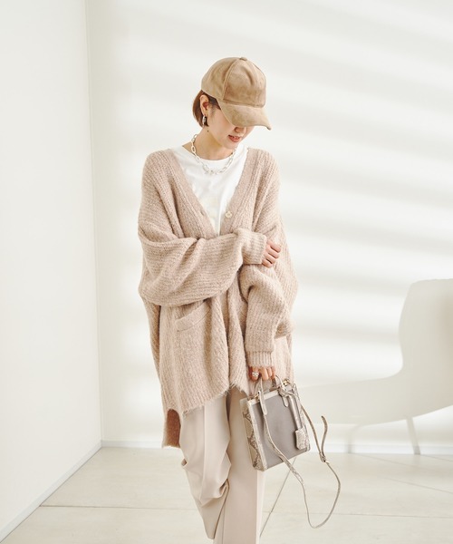 DouDou（ドゥドゥ）の「【WEB限定】Vネック畦カーディガン（カーディガン/ボレロ・レディース・ブルー/グリーン/ライトベージュ・FREE）」の20枚目の写真