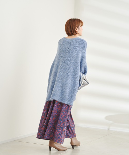 DouDou（ドゥドゥ）の「【WEB限定】Vネック畦カーディガン（カーディガン/ボレロ・レディース・ブルー/グリーン/ライトベージュ・FREE）」の10枚目の写真