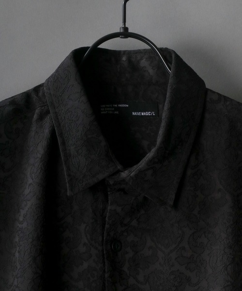 SITRY（シトリー）の「Jacquard Dress shirt/ジャガード  ドレスシャツ（シャツ/ブラウス・メンズ・ブラック/ネイビー/グリーン・M/L）」の4枚目の写真