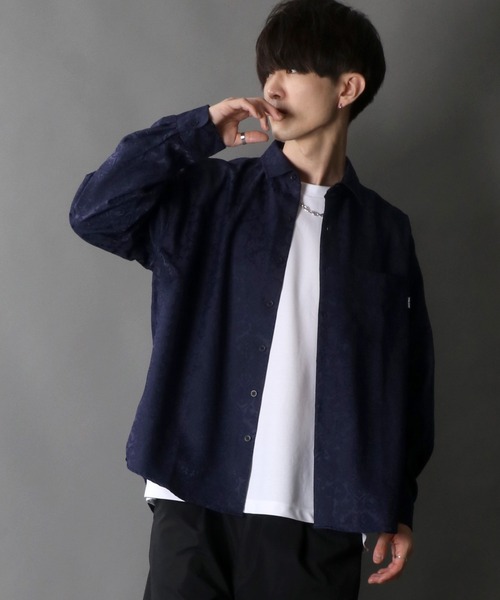 SITRY（シトリー）の「Jacquard Dress shirt/ジャガード  ドレスシャツ（シャツ/ブラウス・メンズ・ブラック/ネイビー/グリーン・M/L）」の14枚目の写真