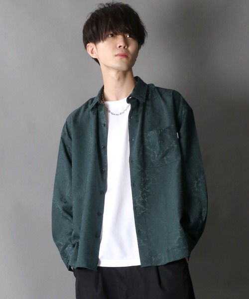 SITRY（シトリー）の「Jacquard Dress shirt/ジャガード  ドレスシャツ（シャツ/ブラウス・メンズ・ブラック/ネイビー/グリーン・M/L）」の13枚目の写真