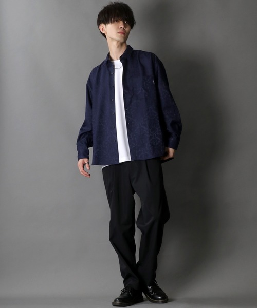 SITRY（シトリー）の「Jacquard Dress shirt/ジャガード  ドレスシャツ（シャツ/ブラウス・メンズ・ブラック/ネイビー/グリーン・M/L）」の21枚目の写真