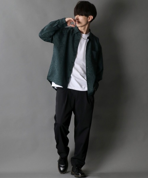 SITRY（シトリー）の「Jacquard Dress shirt/ジャガード  ドレスシャツ（シャツ/ブラウス・メンズ・ブラック/ネイビー/グリーン・M/L）」の18枚目の写真