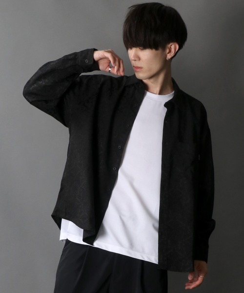 SITRY（シトリー）の「Jacquard Dress shirt/ジャガード  ドレスシャツ（シャツ/ブラウス・メンズ・ブラック/ネイビー/グリーン・M/L）」の11枚目の写真