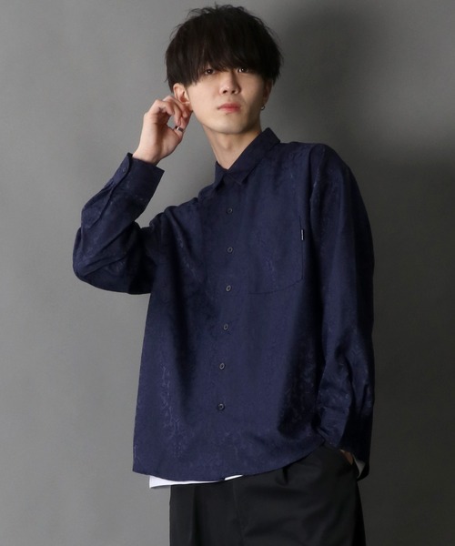 SITRY（シトリー）の「Jacquard Dress shirt/ジャガード  ドレスシャツ（シャツ/ブラウス・メンズ・ブラック/ネイビー/グリーン・M/L）」の15枚目の写真