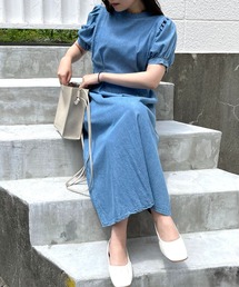 Mysa&Liina | ウエストタックデニムワンピ(ワンピース)