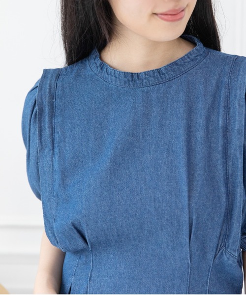 Mysa&Liina(ミーサリーナ)の「ウエストタックデニムワンピ(ワンピース・レディース・ブラック/インディゴブルー/ブルー・M)」の17枚目の写真