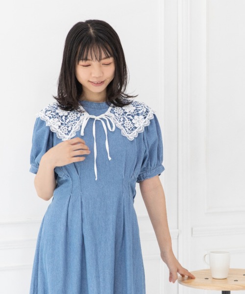 Mysa&Liina(ミーサリーナ)の「ウエストタックデニムワンピ(ワンピース・レディース・ブラック/インディゴブルー/ブルー・M)」の16枚目の写真