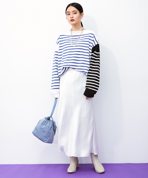 ADAM ET ROPE'（アダムエロペ）の「マーメイドラインサテンスカート（スカート・レディース・ホワイト/ブラック/ピンク・38/36）」の7枚目の写真