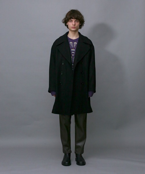 Iroquois（イロコイ）の「MELTON OVERSIZE P-COAT（ピーコート・メンズ・杢グレー/キャメル/ブラック・1/3/2）」の11枚目の写真