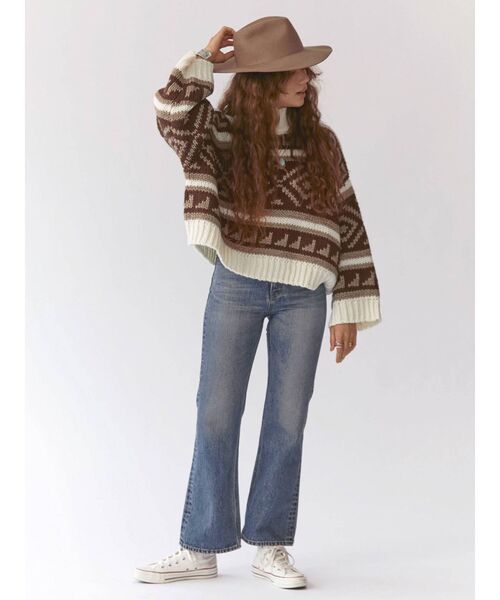 Ungrid(アングリッド)の「ハイウエストヴィンテージフレアデニム(デニムパンツ・レディース・ブルー・24inch/25inch/26inch)」の5枚目の写真