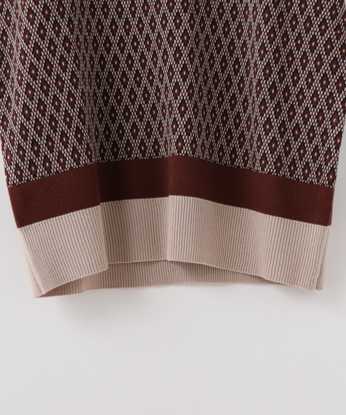 frames RAY CASSIN（フレームスレイカズン）の「【WEB限定】ジャガードニットベスト（ベスト・レディース・ブラック/ブラウン・FREE）」の21枚目の写真