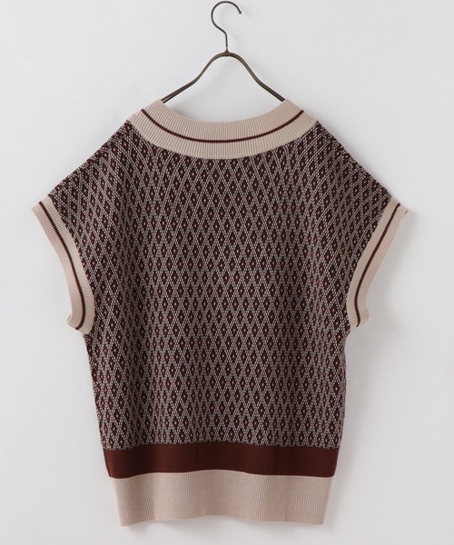 frames RAY CASSIN（フレームスレイカズン）の「【WEB限定】ジャガードニットベスト（ベスト・レディース・ブラック/ブラウン・FREE）」の22枚目の写真