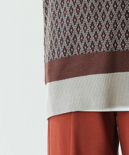 frames RAY CASSIN（フレームスレイカズン）の「【WEB限定】ジャガードニットベスト（ベスト・レディース・ブラック/ブラウン・FREE）」の5枚目の写真