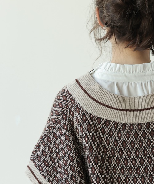 frames RAY CASSIN（フレームスレイカズン）の「【WEB限定】ジャガードニットベスト（ベスト・レディース・ブラック/ブラウン・FREE）」の16枚目の写真