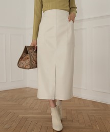 Andemiu | フェイクレザーステッチタイトスカート217995(スカート)