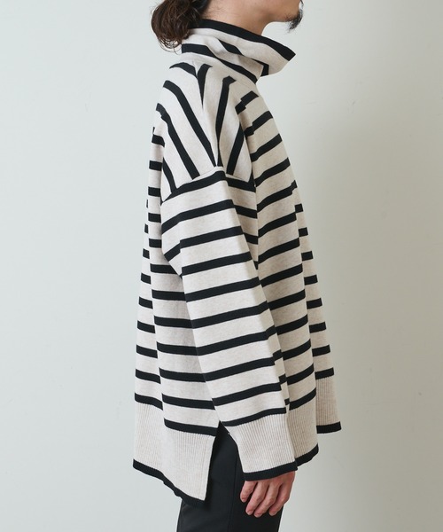 Lui's（ルイス）の「ミラノリブボーダータートルニット（ニット/セーター・メンズ・ホワイト/チャコールグレー/ブラック・FREE）」の14枚目の写真