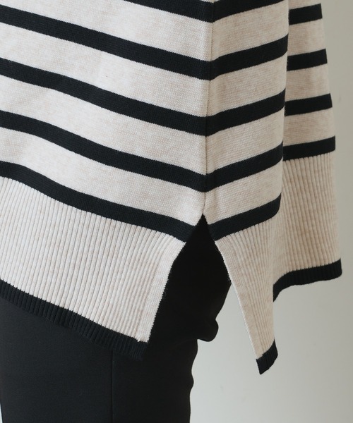 Lui's（ルイス）の「ミラノリブボーダータートルニット（ニット/セーター・メンズ・ホワイト/チャコールグレー/ブラック・FREE）」の17枚目の写真