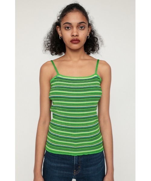 SLY（スライ）の「RANDOM BORDER KNIT CAMI ランダムボーダー ニット