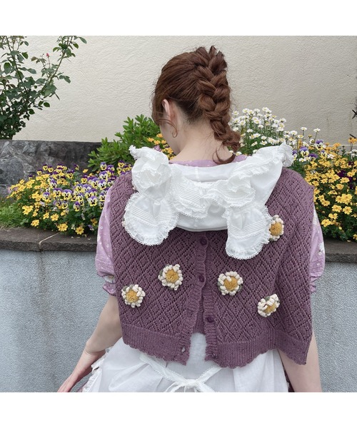 PINK HOUSE（ピンクハウス）の「テディブローチ付きひなぎくモチーフ